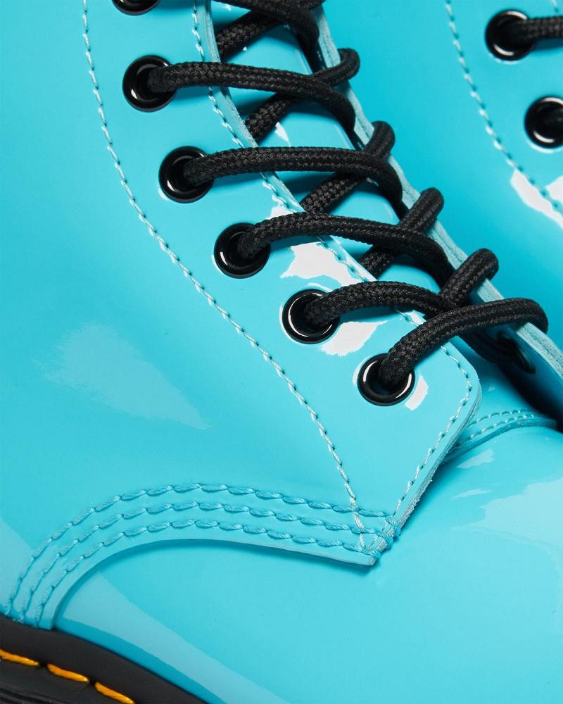 Dr Martens 1460 Lak Leren Veterlaarzen Dames Turquoise | NL 583WNB